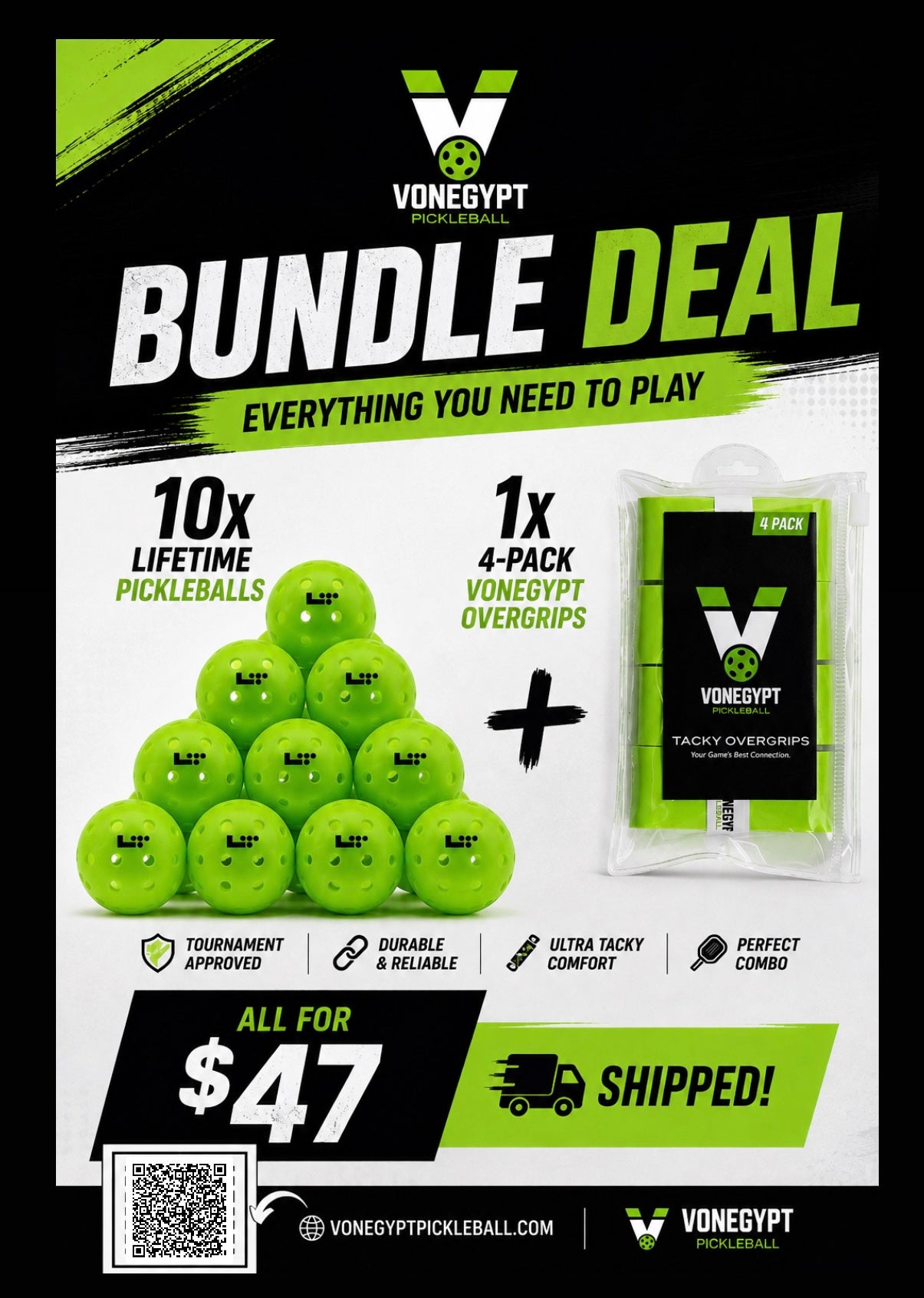 Lifetime Ball + Overgrip Bundle