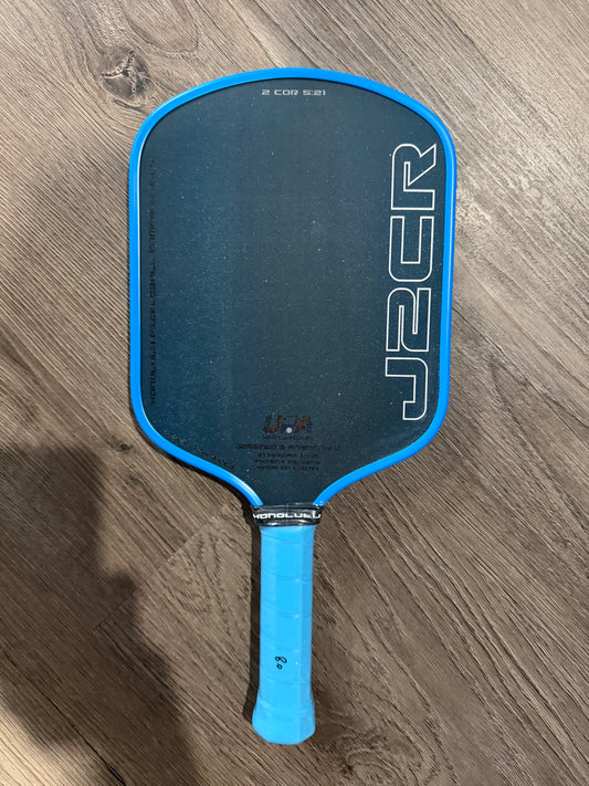 Honolulu J2CR Crystal Blue ™ Endurance Surface™ Long Handle Pickleball Paddle